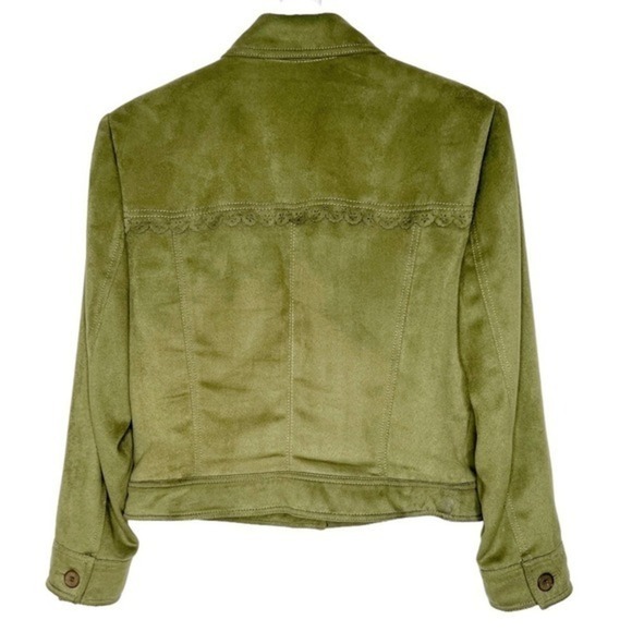 Alberto Makali Vintage Laser Cutout Suede Feel Lined Jacket Size 12 - Picture 2 of 8